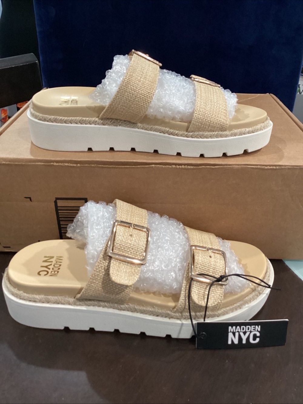 Madden NYCW MNYC Platform Sandal Raffia size 10 - Picture 4 of 8